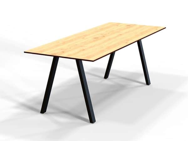 Delta table base with compact laminate table top.
