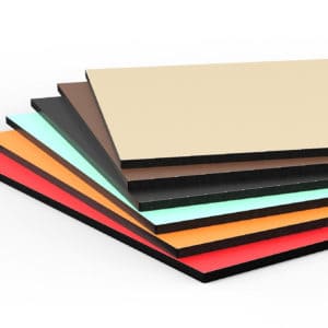 Plain coloured compact laminate table tops