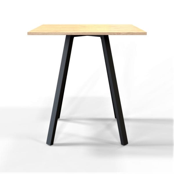 Hawk 80 cm bar height table base with wooden table top.