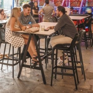 Delta Bar tables at Bowen Hills, Brisbane.