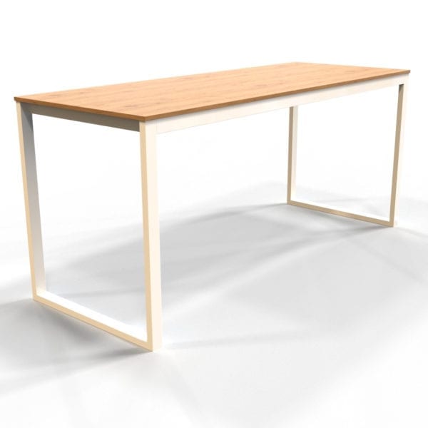Hangar Bar Table in white, with 22mm hardwood table top.