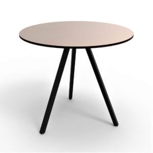 Kitty round table 80cm with metal compact laminate table top.