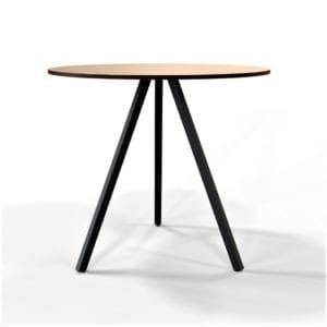 Kitty round cafe table 80cm with compact laminate table top.