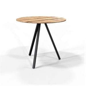 Kitty 80cm round table base with Blackbutt top.