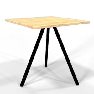 Kitty tripod table for cafes with hardwood table top 70x70mm.