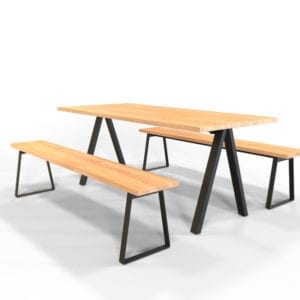 Arrow bench with Delta Restaurant Table