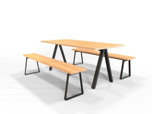 Arrow bench with Delta Restaurant Table