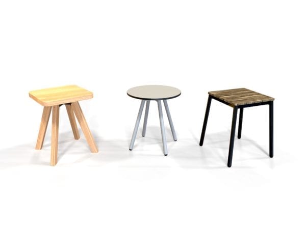 Low commercial cafe stools for cafes, restaurants or bars