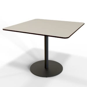 Discus table base large with compact laminate table top.