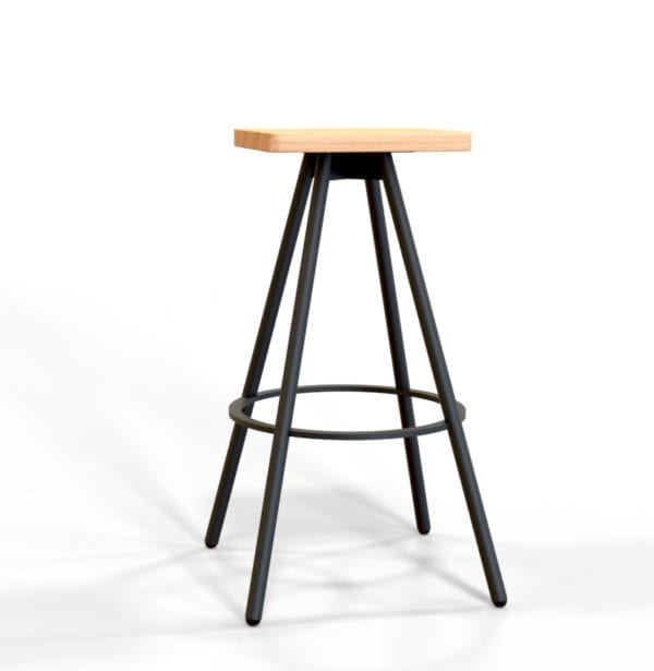Orbit bar stool for commercial installations.