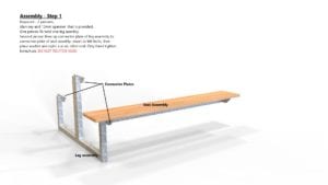 Picnic Bench assembly step 1.