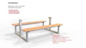Picnic Bench assembly step 3.