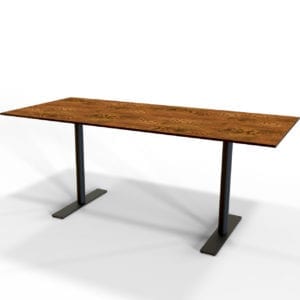 Plane twin table base with rectangular table top