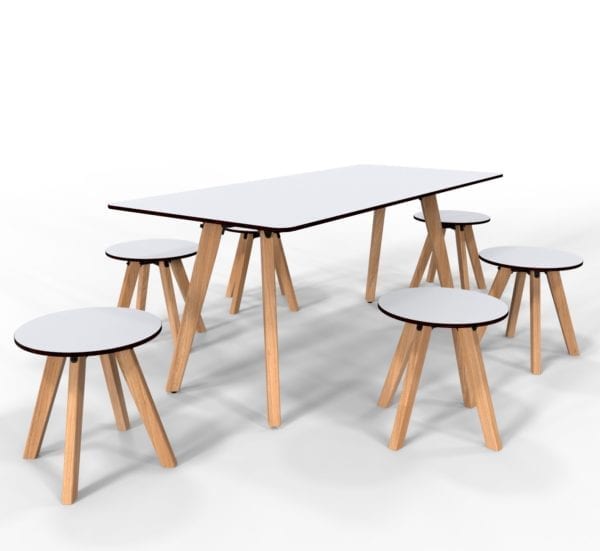 Spirit Stool with Spirit Rectangular dining table.