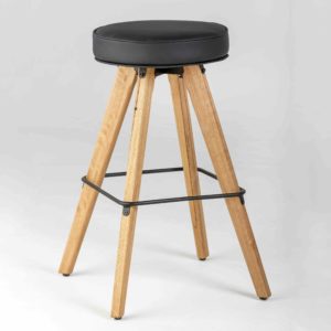 Spirit upholstered Bar Stool in black.