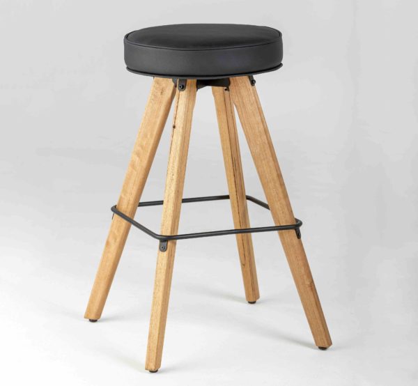 Spirit upholstered Bar Stool in black.