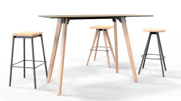 Spirit rectangular Bar table with stools.
