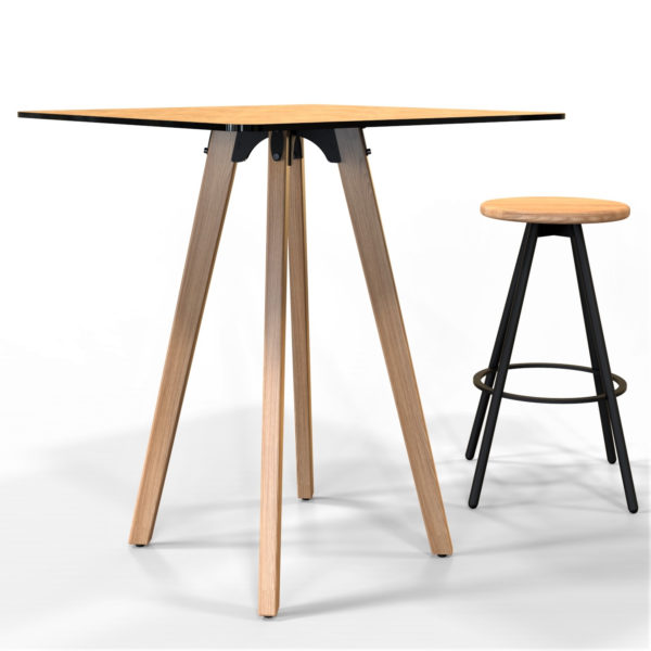 Spirit bar table base with bar stool.