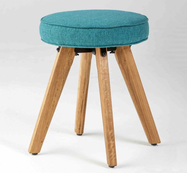 Spirit Upholstered Stool in blue.