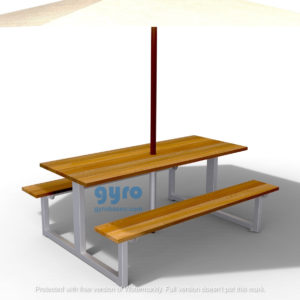 6 seater picnic bench with umbrella support
