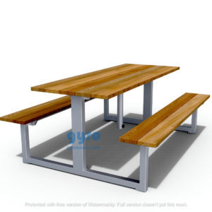 Wright picnic bench with umbrella support