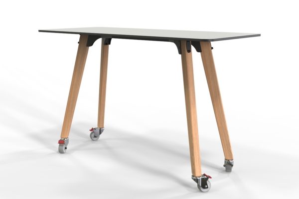 Spirt bar table with caster wheels