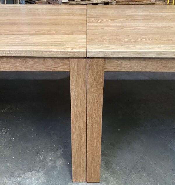 American white oak table detail.