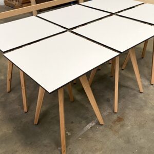Sprirt Cafe tables with 70x70 square table tops.
