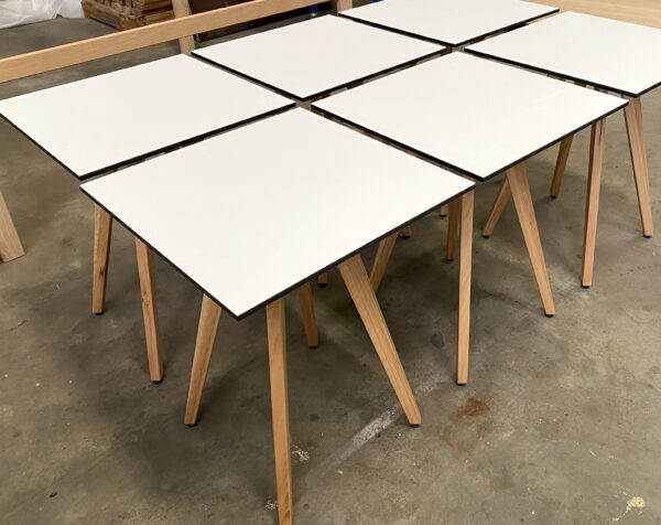 Sprirt Cafe tables with 70x70 square table tops.