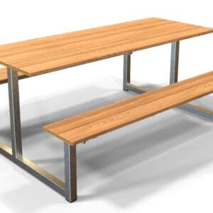 Wright picnic bench with modwood composite timber. Low maintenance for commercial outdoor use.