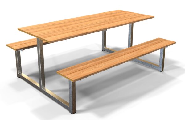 Wright picnic bench with modwood composite timber. Low maintenance for commercial outdoor use.