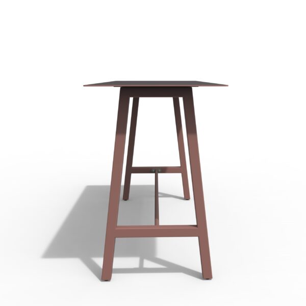 Augusta Aluminium Bar table. Side view.