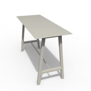 Augusta bar table base manufactured from Aluminium. Shown with 6mm thick aluminium table top.